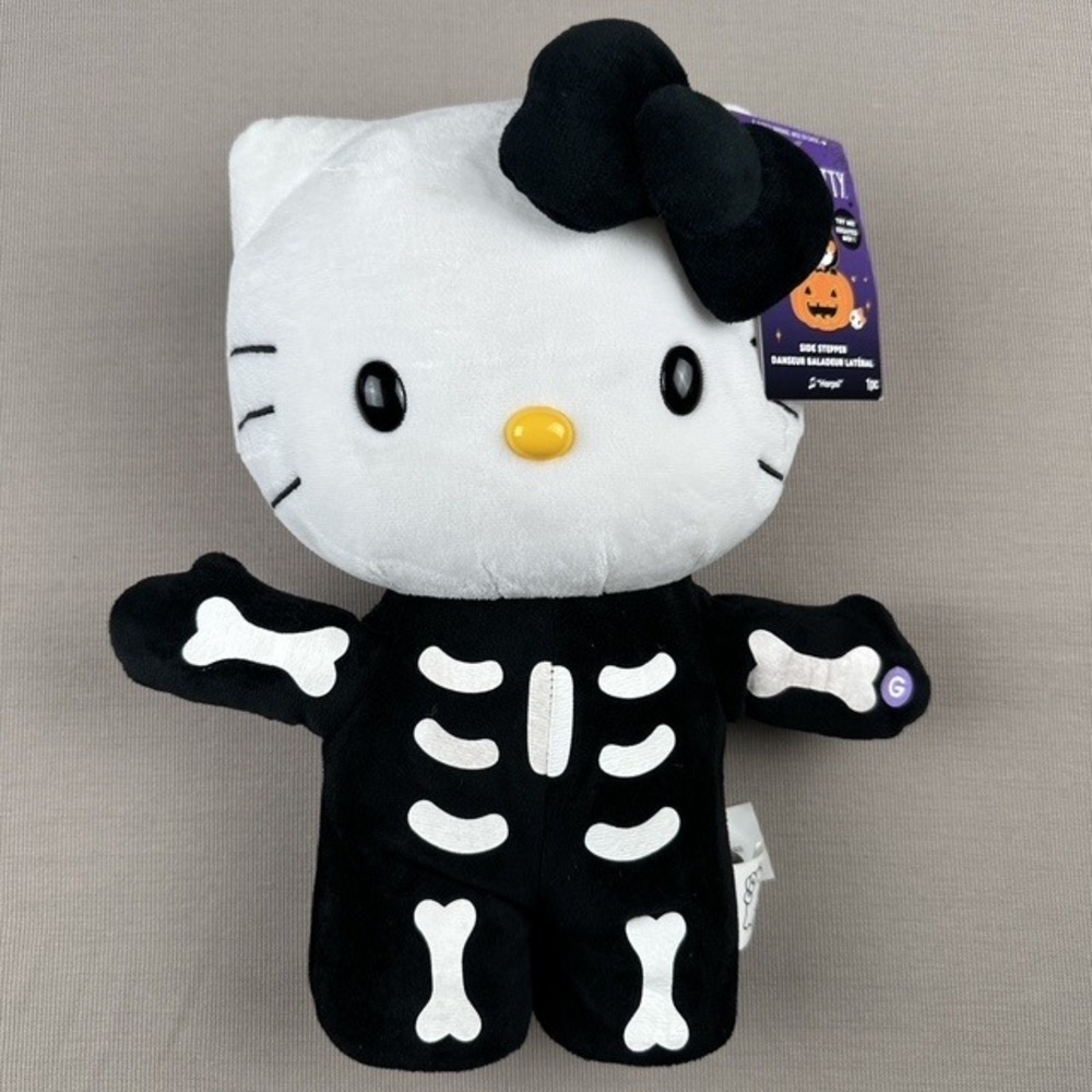 Hello Kitty Skeleton Halloween Side Stepper Animated Plush Gemmy Sanrio 2024